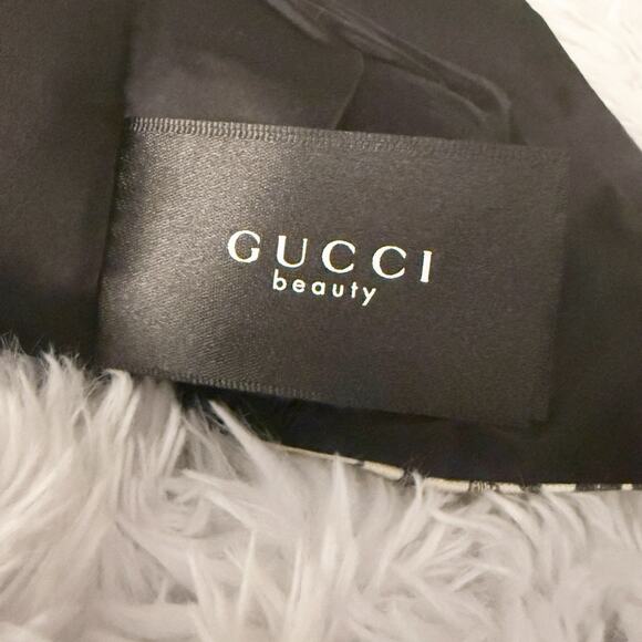 GUCCI BEAUTY | Ivory Cream Black Bloom Y3 Pouch Bag Floral Pattern Linen Japan - Picture 6 of 8